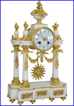 Pendule Portique. Kaminuhr Empire clock bronze horloge antique uhren cartel