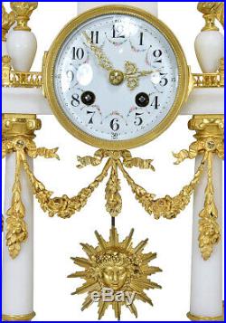 Pendule Portique. Kaminuhr Empire clock bronze horloge antique uhren cartel
