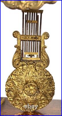 Pendule Portique Napoleon III En Bois Marquéterie Et Bronze Xixe