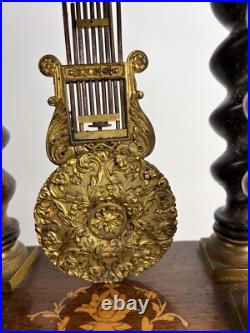 Pendule Portique Napoleon III En Bois Marquéterie Et Bronze Xixe