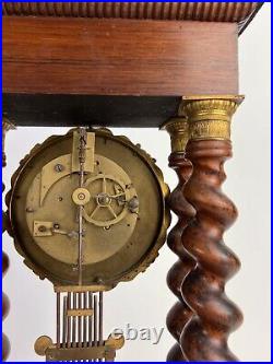 Pendule Portique Napoleon III En Bois Marquéterie Et Bronze Xixe
