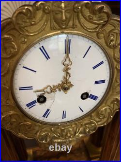 Pendule Portique Noyer Marqueterie, Japy Frères Médaille D'or Louis Philippe