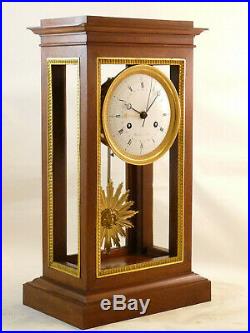 Pendule Regulateur En Acajou Et Bronze Doré Thonissen clock uhr reloj orologio