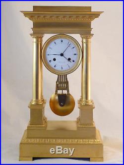Pendule Régulateur Signée Bled à Trotteuse Centrale En Bronze Doré Clock Uhr