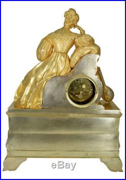 Pendule Restauration. Kaminuhr Empire clock bronze horloge antique cartel uhren