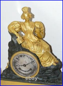 Pendule Romantique En Bronze Debut Xixeme Mouvement A Fil Decor Femme Et Oiseau Pendule Romantique En Bronze Debut Xixeme Mouvement A Fil Decor Femme Et Oiseau
