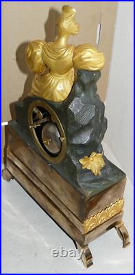 Pendule Romantique En Bronze Debut Xixeme Mouvement A Fil Decor Femme Et Oiseau Pendule Romantique En Bronze Debut Xixeme Mouvement A Fil Decor Femme Et Oiseau