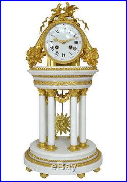 Pendule Temple portique. Uhren clock bronze horloge XIX french antique