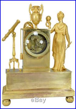 Pendule Uranie. Kaminuhr Empire clock bronze horloge antique cartel