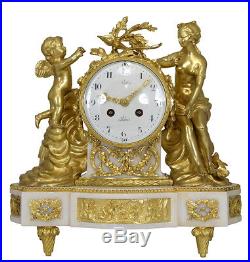 Pendule Venus et l'angelot. Kaminuhr Empire clock bronze horloge cartel uhren