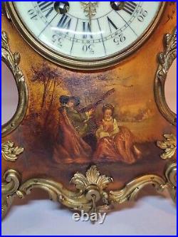 Pendule Vernis Martin Louis XV France 19th Violonée Cartel Horloge Clock Antique