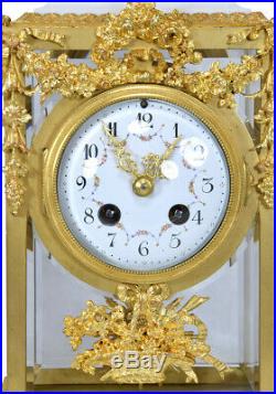 Pendule Vitrée. Kaminuhr Empire clock bronze horloge antique cartel Napoleon