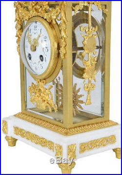 Pendule Vitrée. Kaminuhr Empire clock bronze horloge antique cartel Napoleon