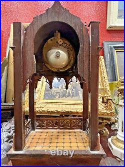 Pendule XIXe En Palissandre Gothique Flamboyant Vers 1830 Mantel Click Gothic