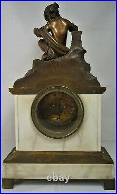Pendule XIXe bronze XIXe Napoleon III mouvement fils à réviser réf/A30/30
