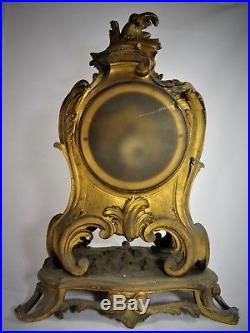 Pendule XIXe bronze doré Louis XV rocaille Barbedienne Réf/A/24/5