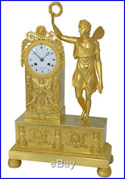 Pendule Zéphyr Le Roy. Kaminuhr Empire clock bronze horloge antique