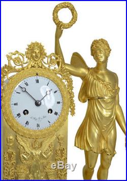 Pendule Zéphyr Le Roy. Kaminuhr Empire clock bronze horloge antique