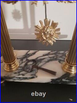 Pendule à colonnes de style Louis XVI marbre & bronze Napoléon III