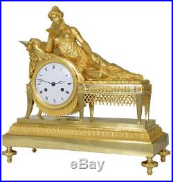 Pendule à la Récamier. Kaminuhr Empire clock bronze horloge antike cartel antiq