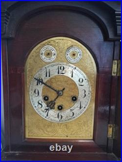 Pendule ancienne Junghans B10 (1910) acajou & laiton 44 cm à restaurer Pendule ancienne Junghans B10 (1910) acajou & laiton 44 cm à restaurer