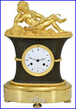 Pendule angelot. Kaminuhr Empire clock bronze horloge antique cartel uhren