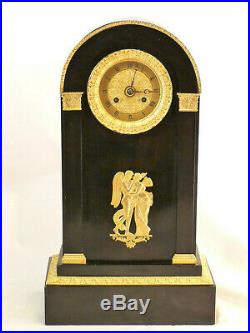 Pendule bois noirci et bronze doré époque Restauration clock uhr reloj orologio