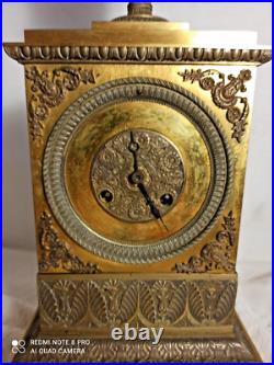 Pendule borne bronze dore style empire a restaurer ressorts ok