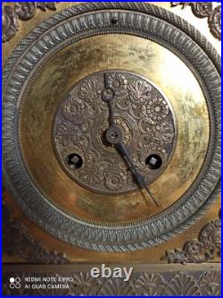 Pendule borne bronze dore style empire a restaurer ressorts ok