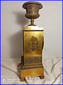 Pendule borne bronze dore style empire a restaurer ressorts ok