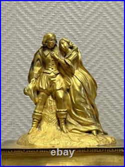 Pendule borne en bronze doré d'époque Charles X vers 1820