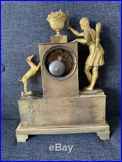 Pendule bronze Doré empire XIX EME A Venus clock