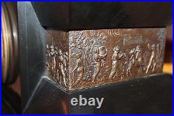 Pendule bronze chevaux de Marly signé Coustou 19 éme siècle 1878 + 2 candélabres