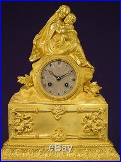 Pendule bronze doré Charles X french clock uhr XIXéme