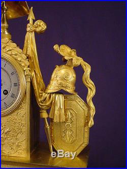 Pendule bronze doré Empire Restauration french clock uhr horloge XIXéme