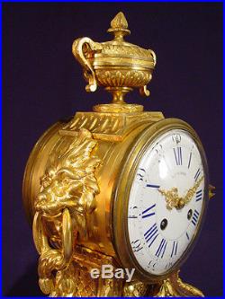 Pendule bronze doré Louis XVI french clock uhr second Empire XIXéme 1850