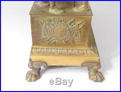 Pendule bronze doré serment des horaces décor romain soldat époque empire