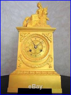 Pendule bronze doré Empire restauration clock Pendel Reichsuhr Empire