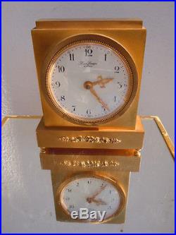 Pendule bronze doré Hour Lavigne à Paris numérotée mouvement mécanique