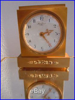 Pendule bronze doré Hour Lavigne à Paris numérotée mouvement mécanique