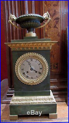 Pendule bronze doré XIXe style empire napoleon mantel clock cassolette medicis