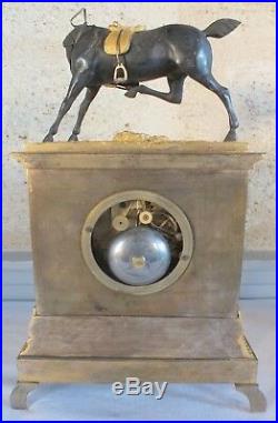 Pendule bronze doré cheval époque Restauration 1827