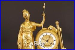 Pendule bronze doré époque Empire
