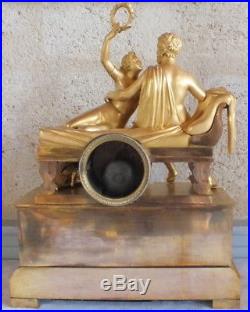 Pendule bronze doré époque Restauration