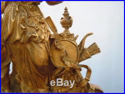 Pendule bronze dore sculpture bronze Vénus Cupidon d'époque 19ème
