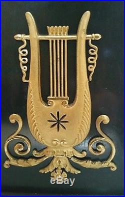 Pendule bronze et patiné époque empire signée PORCHÉ bronze attribué à GALLE