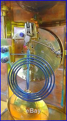 Pendule cage cloisonné Leroy à Paris regulator clock glass