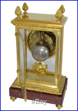 Pendule cage vitrées. Kaminuhr Empire clock bronze horloge antique uhren