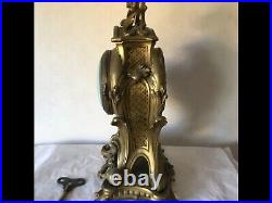 Pendule cartel bronze très lourde époque fin 19ème style Louis XV Rocaille 35cm