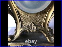 Pendule cartel bronze très lourde époque fin 19ème style Louis XV Rocaille 35cm